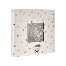 Pioneer Photo Albums Ev-246/l Golden Dots Live Laugh Love 200 Pkt 4x6 Photo Album Fotoalbum Papier Pocket