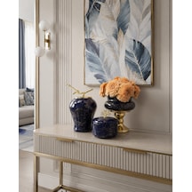 Dekoratif - Salon Seti Lacivert Mermer Gold