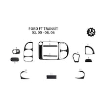 Ford Transit Torpido Kaplama 2000-2006 15 Parça Siyah Karbon