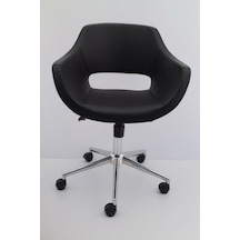 Ultra Siyah Deri Ofis Koltuğu