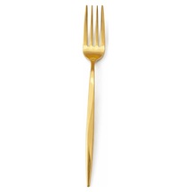6'lı Gold Paslanmaz Çelik Yemek Çatalı Parlak Altın Renk Modern Sofra Çatalı Altın
