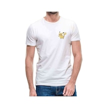 Pokemon Avengermo Pikachu Baskılı Beyaz Erkek Tshirt