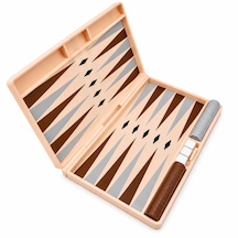 Katlanabilir Mini Tavla Seti 25 X 20 Cm Taş Ve Zar Saklama Bölmeli Seyahat Tipi Taşınabilir Tavla Oyunu