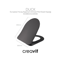 Creavit Duck Duroplast Yavaş Kapanan Klozet Kapağı Mat Antrasit KC0903.01.0400E