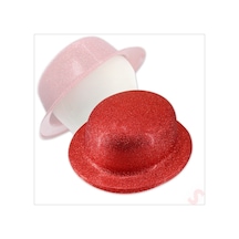 Simli Melon Şapka, 27cm X 7cm X 1 Adet - Kırmızı