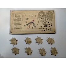 Hafızlık Temalı 3+3 Mdf Kişiye Özel İsim Yazılı Duvar Saati Ve 8 Adet Magnet Siyah