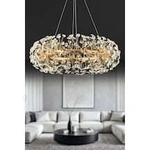 Gloria 80'lik Gold Kristal Taşlı Modern Tasarım Salon Avize