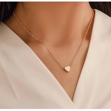 Zarif Ve Şık Minimal Altın Kaplama Çelik Kalp Kolye Rose Gold