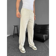 Erkek Su Yolu Çizgili Cepli Pantalon - Bej