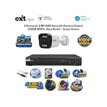 Exitcam 2 Kameralı 2 Mp Ahd Güvenlik Kamera Sistemi 320 Gb Hdd Takılı, Gece Renkli, Sessiz
