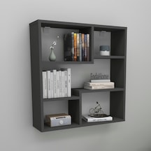 5 Raflı Duvar Rafı, Mutfak Rafı, Oturma Odası Rafı Antrasit