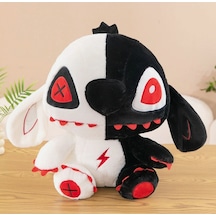 Gost Stitch Peluş Oyuncak Kırmızı Gözlü Siyah Beyaz Stich Peluş 20cm Çok Renkli