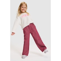 U.S. Polo Assn. Kız Çocuk Pembe Loose Fit Jean Pantolon 50330116-vr041
