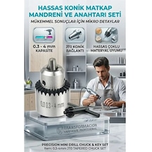 Mey İthalat Jt0 Konik Mandren Seti 0.3-4mm Hassas Matkap Ucu Tutucu Anahtarlı 723172