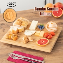 Porsima Bambu Sunum Tahtası 360 Derece Dönen Servis Tahtası