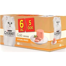 Gourmet Gold 6 Al 5 Öde Kıyılmış Hindi Etli Kedi Konservesi