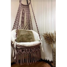 Woodshut Tek Kişilik Makrome Salıncak Mis38008 Naturel