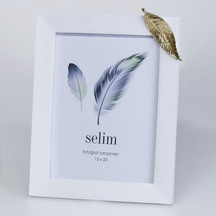 Selim 15 x 20 CM Yapraklı Çerçeve Beyaz Altın