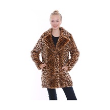 RedpointJackets - Suni Kürk Leopar Desenli Kadın Kaban