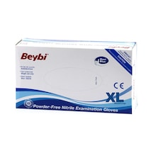 Beybi Pudrasız Mavi Nitril Muayene Eldiveni 100'lü XL