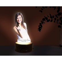 Kişiye Özel Kadınlar Günü Fotoğraflı Dekoratif 3D Biblo Led Işıkl Çok Renkli