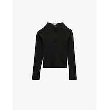 Koton Dik Yaka Yarım Fermuarlı Slim Fit İnterlok Spor Sweatshirt Koyu Gri Melanj 6wak10050nk Gri Melanj
