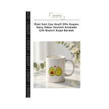 Özel Seri Çay Keyfi Ofis Kupası Genç Odası Sevimli Avokado Çift Baskılı Kupa Bardak Çok Renkli