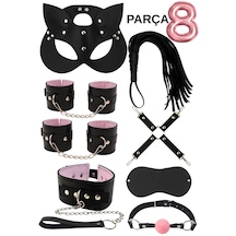 Amour Fashion Kadın Erkek Unisex Fantazi Aksesuar Seti 8 Parça Pembe - Siyah