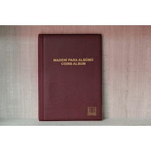 Teksöz Madeni Para Albümü Kapamalı 120 Adetlik Bordo
