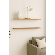 Yankı-BYEG 2li 50 cm Safir Meşe Mdf Duvar Rafı Kitaplık