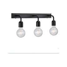 Riolight Retro,rustik,vintage 3xe27 Duylu Siyah Metal Gövde Duvar Siyah