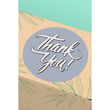 Gri Thank You Kargo Sticker 3x3cm St2163 Çok Renkli