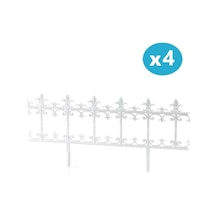 Omnipazar Sy-5990 Klasik Plastik Bahçe Çiti 86x38 Cm 4'lü Set Beyaz