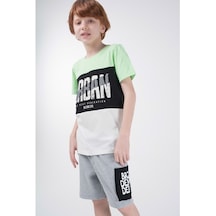 Brz Kids Kontrast Renkli Baskılı Erkek Çocuk Kısa Kollu T-Shirt Çok Renkli