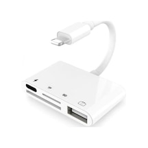 Apple Uyumlu iOS Lightning To Usb Lightning Micro Sd Tf Kart Okuyucu Çevirici Dönüştürücü Adaptör