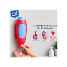 Banyo Şampuan Duş Dispenseri - Sıvı Sabunluk Duvara Monte Manuel Sabunluk - Şampuan Ve Sabun Şişeleri İçin, Silikon Hazne Çok Renkli