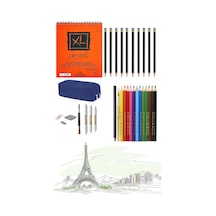 Canson Xl A5 Eskiz Defterli Karakalem Ve Faber Water Color Kuruboya Kalemi Çizim Eskiz Seti
