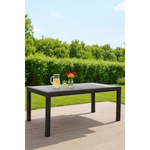 Rattan 90x150 Camsız Antrasit Masa