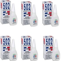 6 Adet 502 Süper Yapıştırıcı Anında Saniye Kuruma Japon 20g Hızlı Güçlü Yapışkan Ofis Malzemeleri Deri Cam Metal Çok Dayanıklı