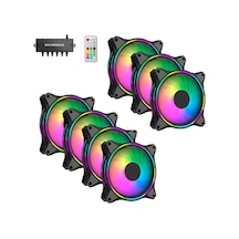 Air Turbine 7x120mm 7'li Argb Pro Fan Seti Kit Kasa Fanı Kontrolcülü Ve Kumandalı