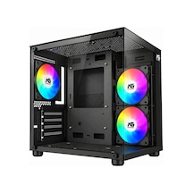 Orion Cube 3x Tuştan Değişen Rgb Fanlı M-atx Boş Bilgisayar Kasası Siyah