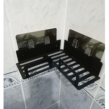 Kitaro Köşe Şampuanlık Rafı Mat Siyah Çok Renkli