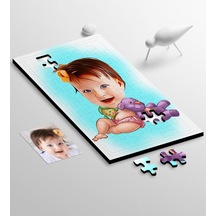 Kişiye Özel Bebek Karikatür 104 Parça Ahşap Puzzle - 2