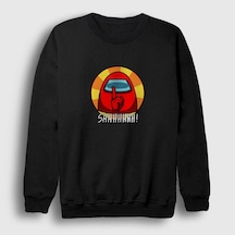 Presmono Unisex Shhh Among Us Sweatshirt Siyah
