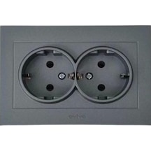 OVİVO Grano Ikili Topraklı Priz Füme Çerçeveli