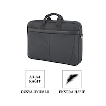 Case Club 2117 Büyük Boy 17,3 Inç Laptop Evrak Çantası Darbe Emici Koruma Su Geçirmez Kumaş Siyah