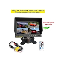 4'e Bölünen 7 Inç Monitör Ekran 4 Kamerayı Aynı Anda Gösterir