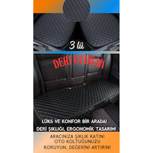 Suzukı Swıft Uyumlu Şark Serisi 3 Parça Deri Cepli Oto Minder Seti Deri