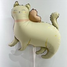 Retro Beyaz Kedi Folyo Balon 67x62 Cm BEYAZ