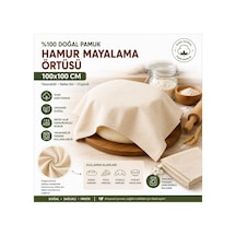 100x100 Cm Ham Pamuk Çok Amaçlı Hamur Dinlendirme Ve Mayalama Bezi Yıkanabilir Doğal Pamuk Örtü 100 %100 Ham Pamuk Bez Ekru